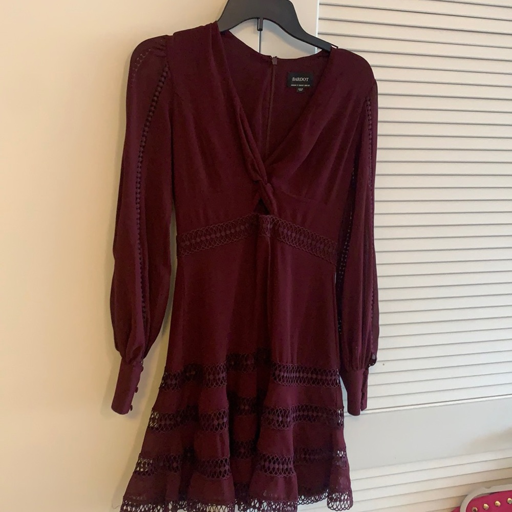 Deep Maroon Bardot dress